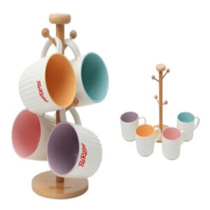 SET DE TARROS DE CERÁMICA CON ORGANIZADOR DE BAMBÚ POTTS A3186 ÚNICO Mod. 02-A3186